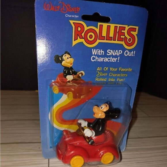 Walt Disney Character Rollies Mickey Mouse Vintage Toy Car By Monogram - Picture 3 of 7